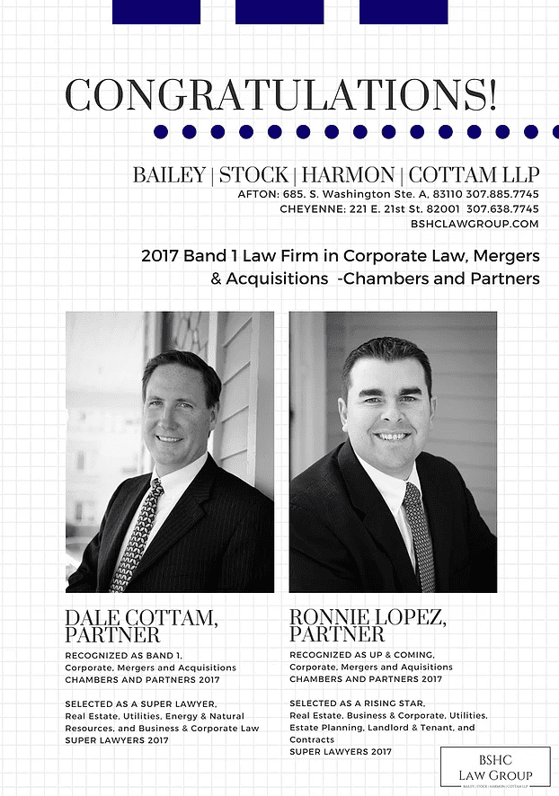 Congratulations to Dale Cottam and Ronnie Lopez. Dale was recognized as Band 1 (highest ranking) in the Corporate, Mergers, and Acquisition law categories, and Ronnie was recognized as Up & Coming in the Corporate, Mergers, and Acquisitions categories.